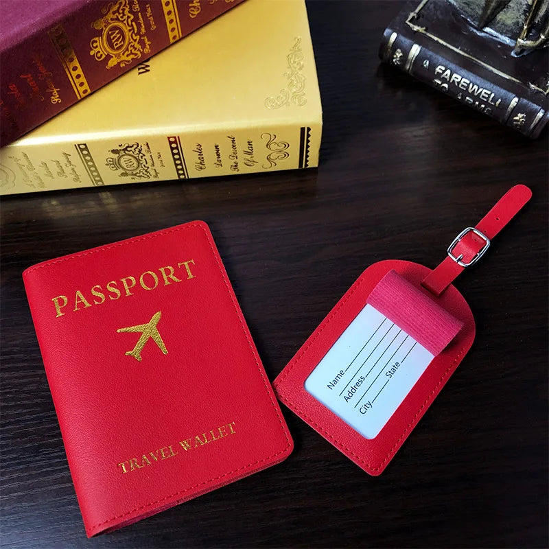 1PC PU Leather Luggage Tag Suitcase Identifier Label Baggage