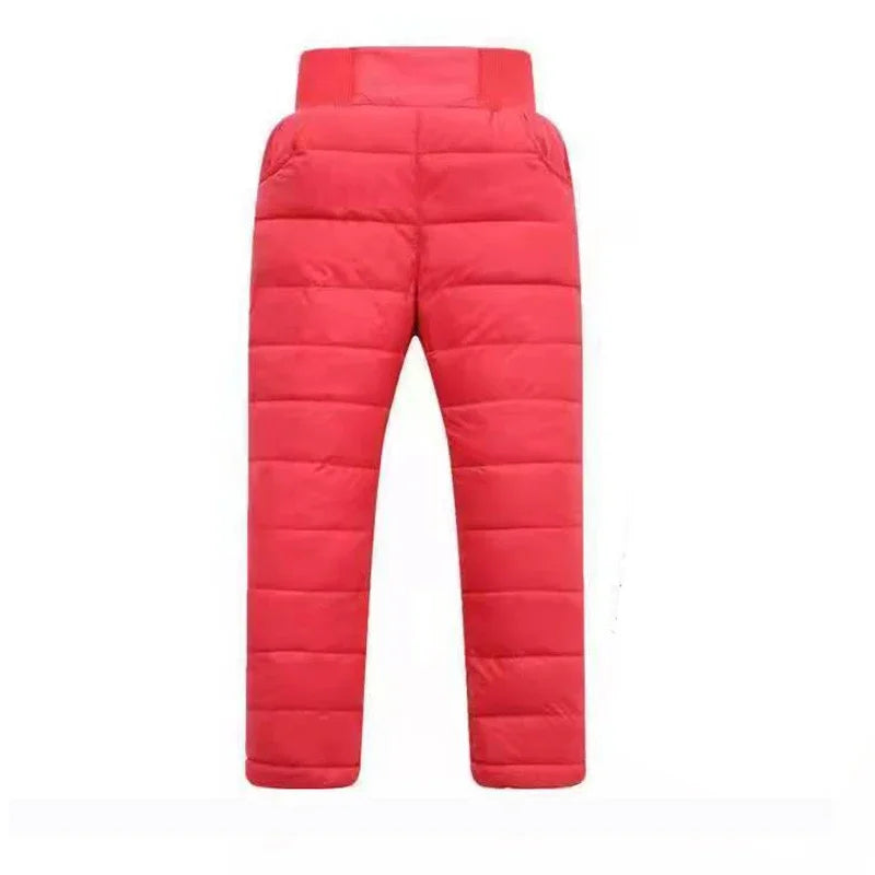 Casual Girl Boy Winter Pants Cotton Padded Thick Warm