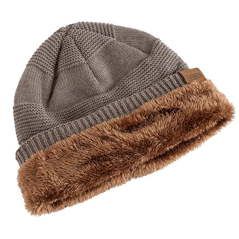 Unisex Slouchy Winter Hats Add Fur Lined