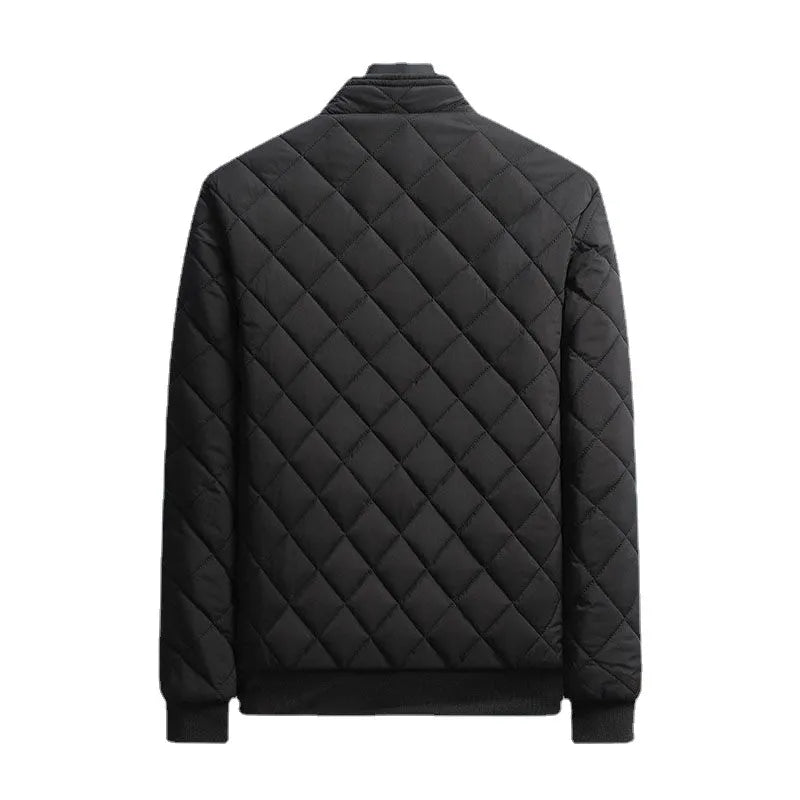 Men's diamond pattern bomber jacket