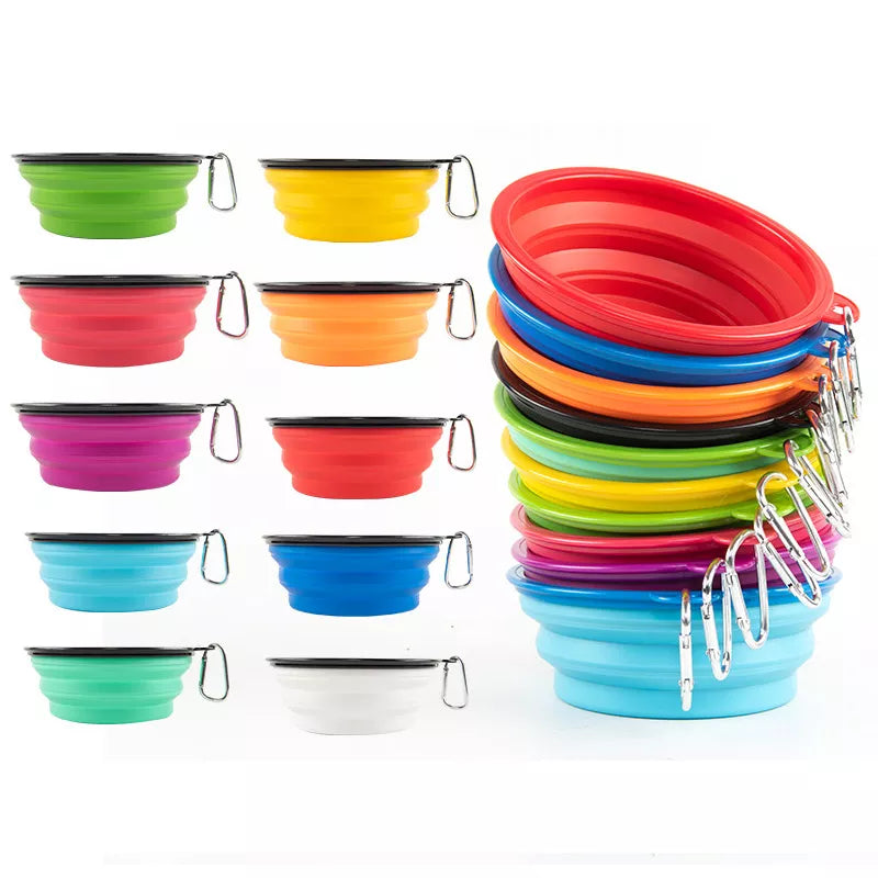 1000ml Large Collapsible Dog Pet Folding Silicone Bowl Outdoor