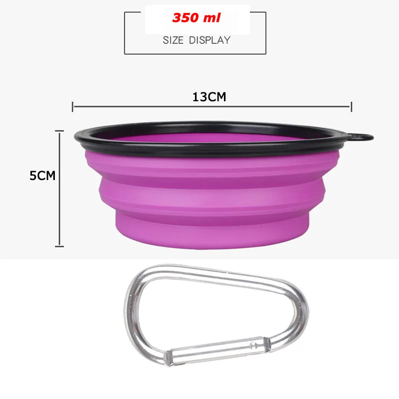 1000ml Large Collapsible Dog Pet Folding Silicone Bowl Outdoor