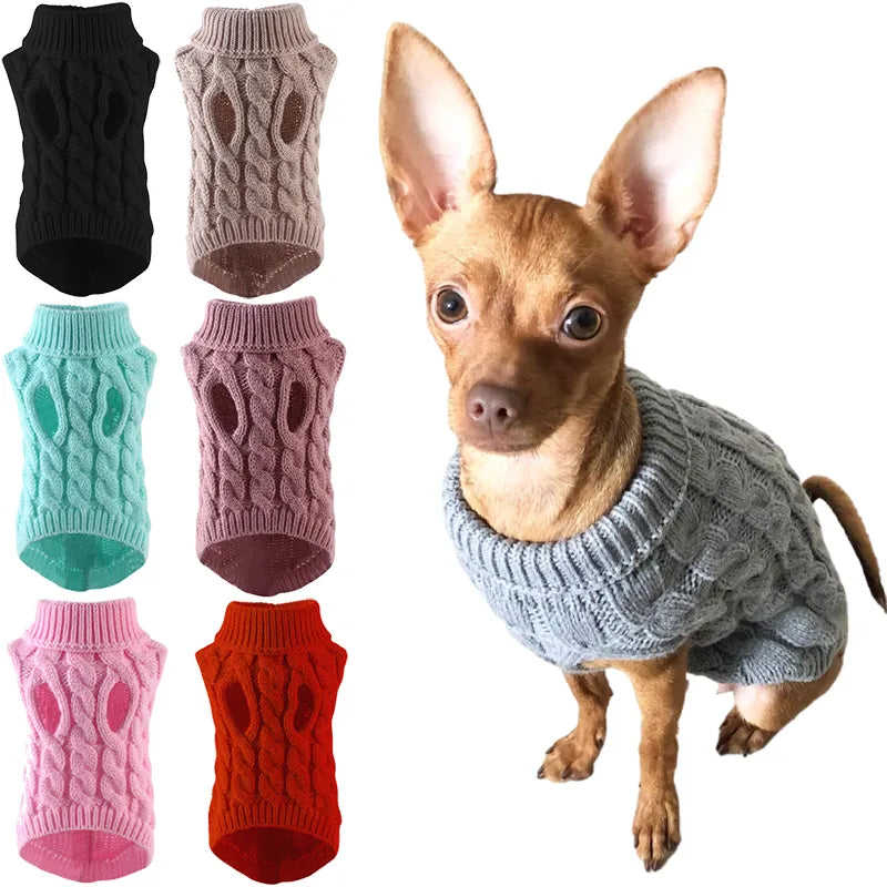 Puppy Dog Sweaters for Small Medium Dogs Cats Clothes Winter