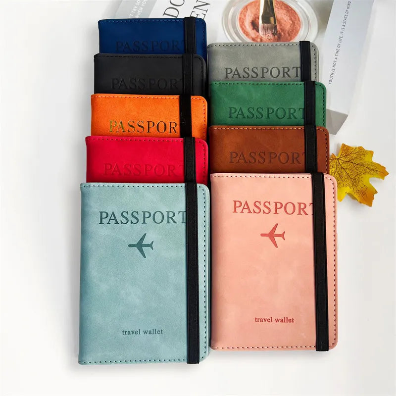 RFID Vintage Business Passport Covers Holder Multi-Function