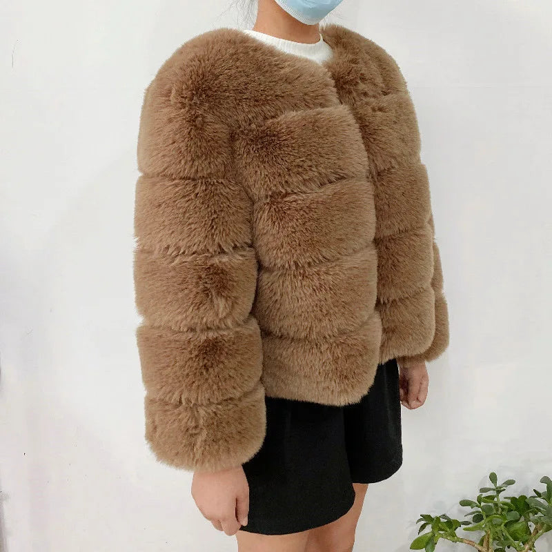 Women Faux Fur Coat Autumn Winter High Quality