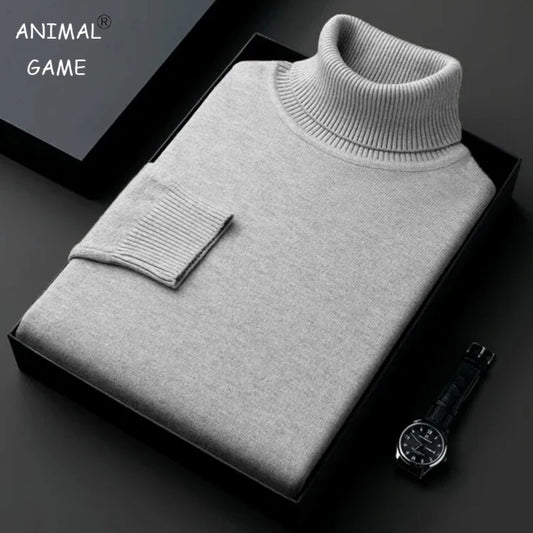 Sweatwear Anti-pilling High Quality Knitted Turtleneck Sweater Slim Fit