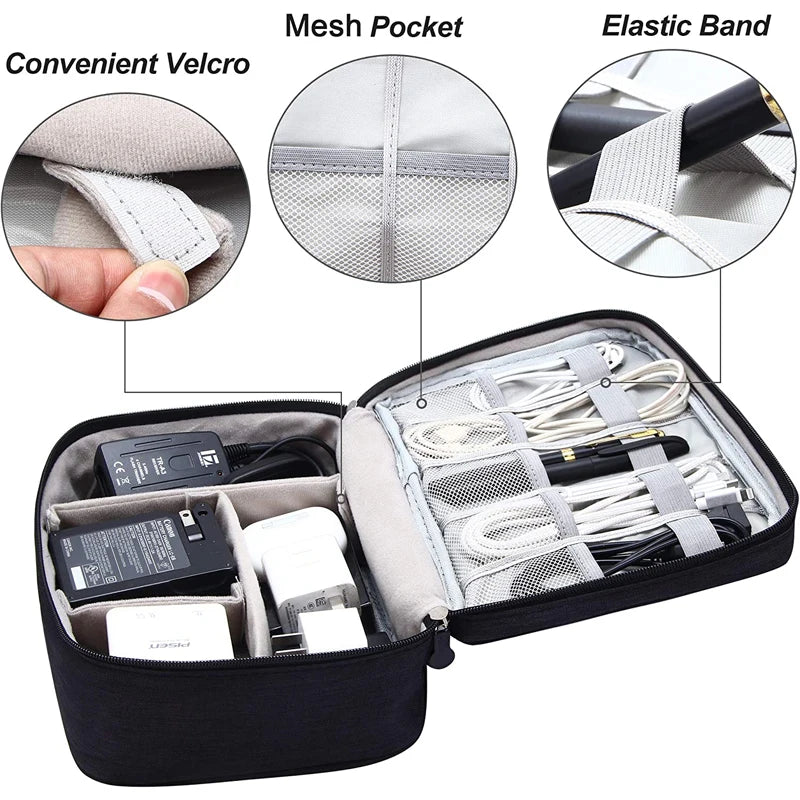 Portable Digital Storage Bag USB Gadget Waterproof Cable Organizer