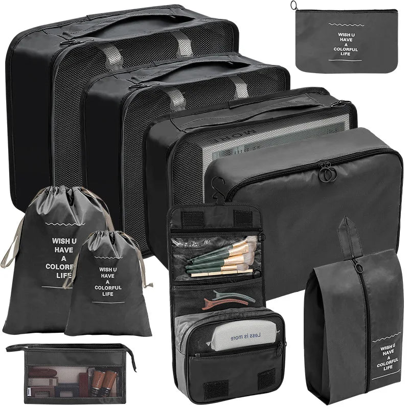 7/8/9/10 Pcs Set Travel Organizer Storage Bags Suitcase