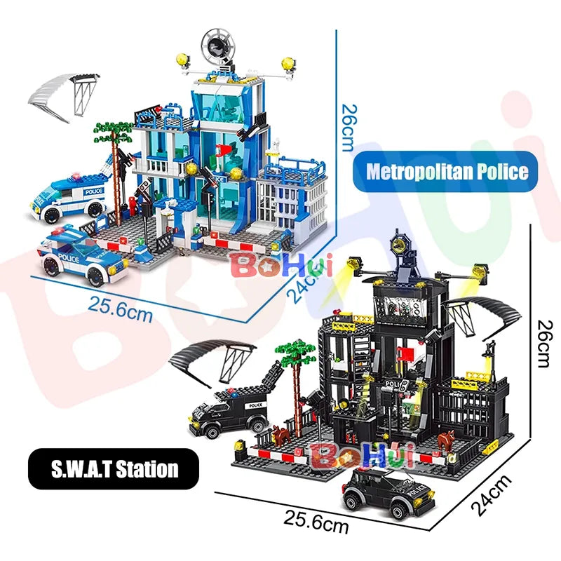 SWAT Police Station Military City Model Set