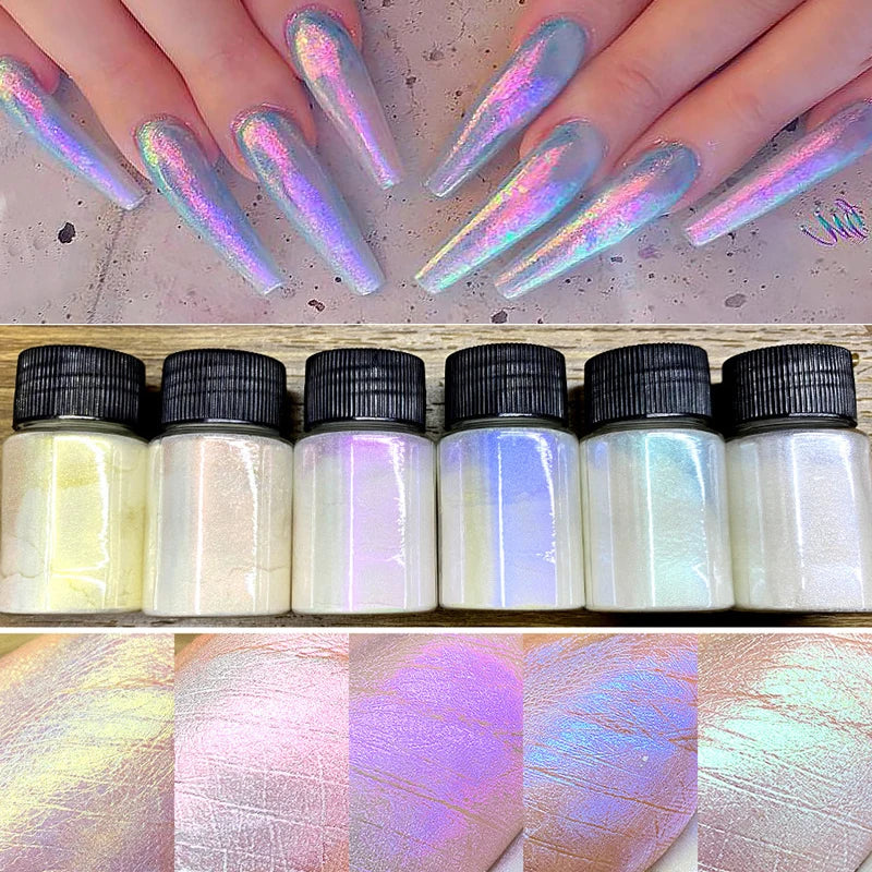 1 Jar Mermaid Glitter Chrome Powder Bottled Holographic