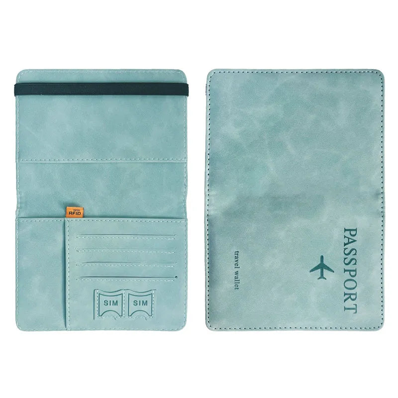 RFID Vintage Business Passport Covers Holder Multi-Function