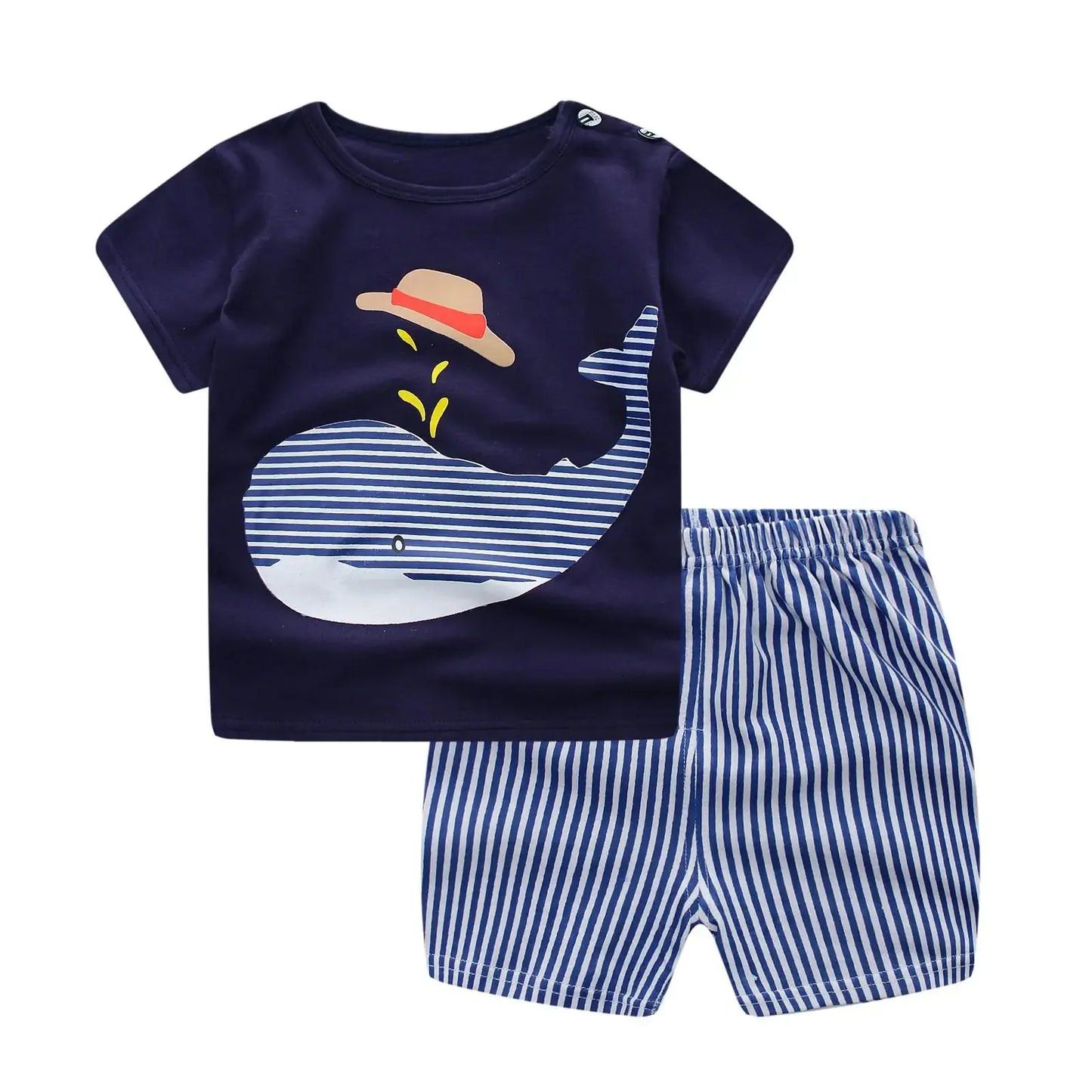 Brand Cotton Baby Sets Leisure Sports Boy T-shirt + Shorts Sets