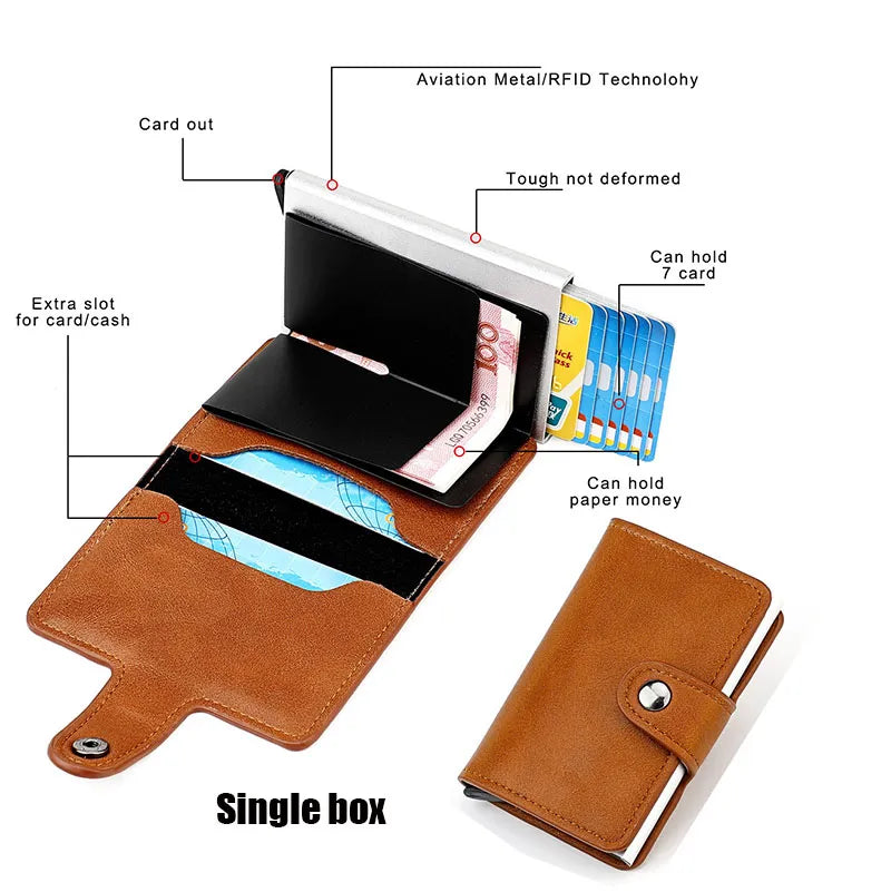 Custom RFID Blocking Wallet Credit Card Holder Leather