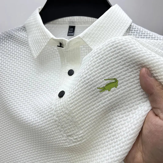 Embroidery Brand High Quality Knitted Ice Cool Polo Shirt