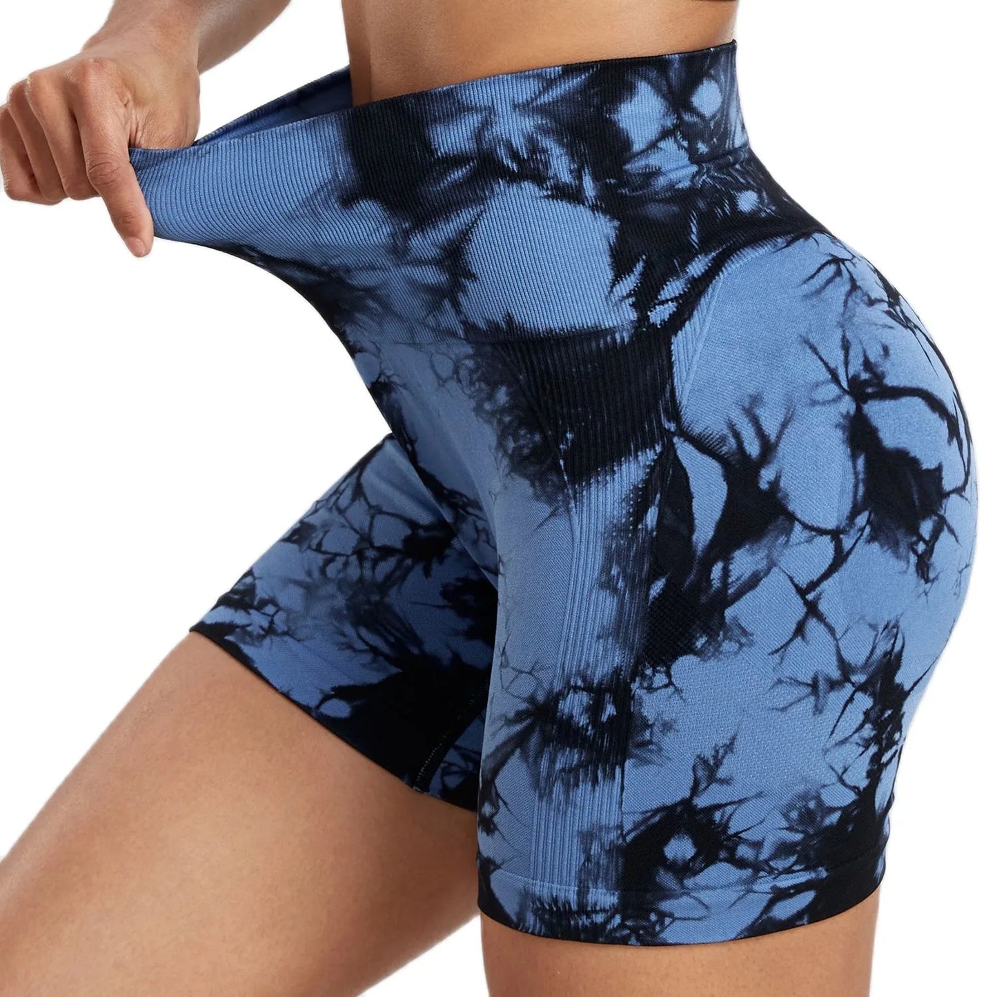 Tie Dye Women Shorts Seamless Yoga Tight Butt Lifting