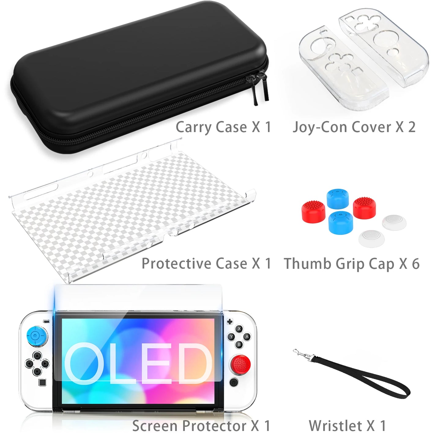 Switch OLED Model Carrying Case 9 in 1 Accessories