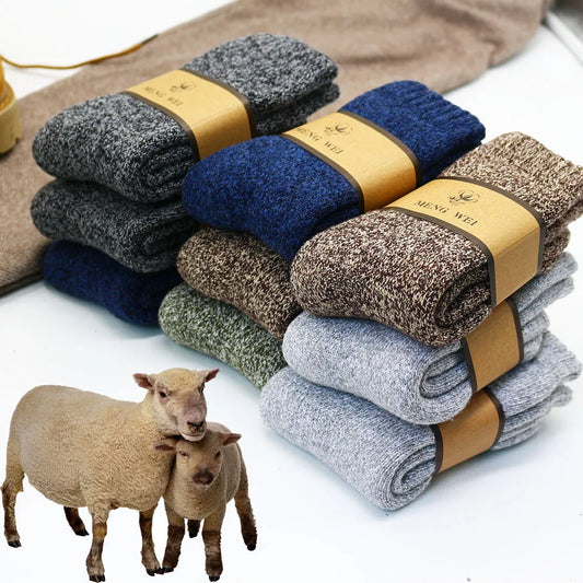 3 Pair Winter Merino Wool Socks Super Thick Warm High Quality