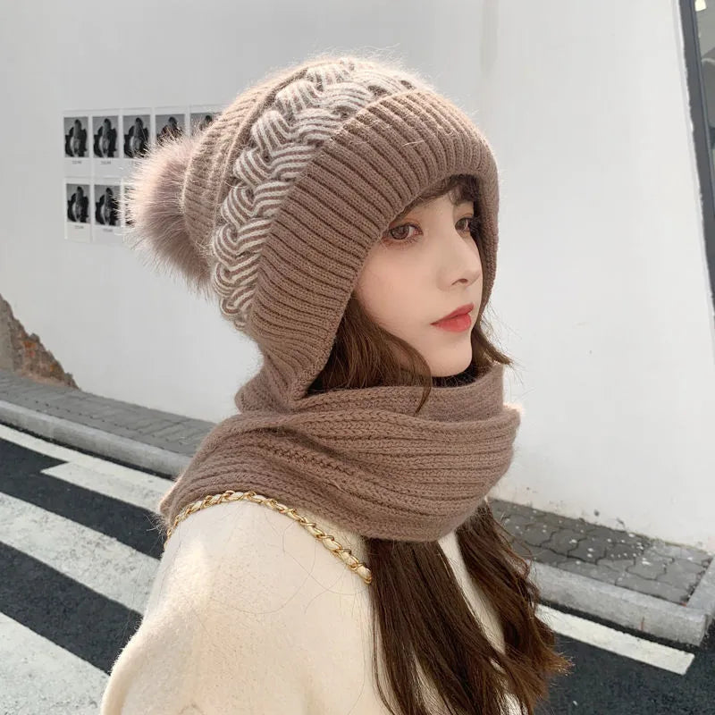 Winter Warm Beanies Hat Scarf