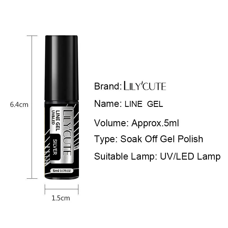 5ml Super-Bright Metallic Liner Gel Nail