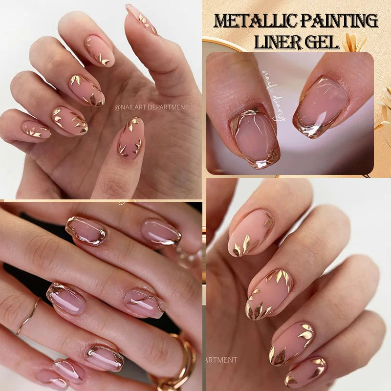 5ml Gold Sliver Metallic Liner Gel Nail Polish