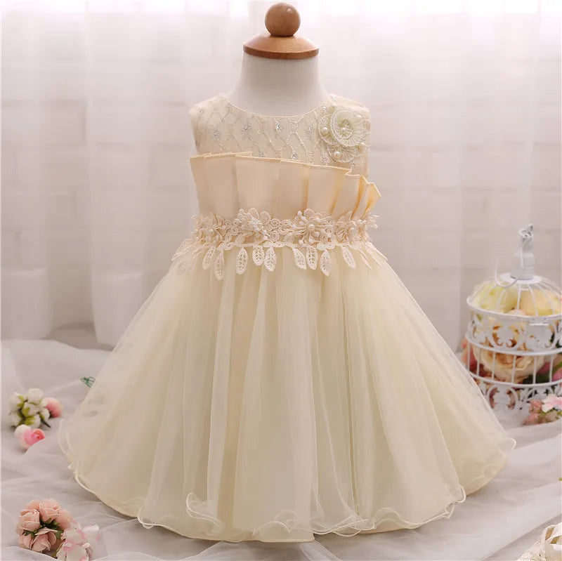 Toddler Baby Girl Dress  Big Bow Baptism Dress