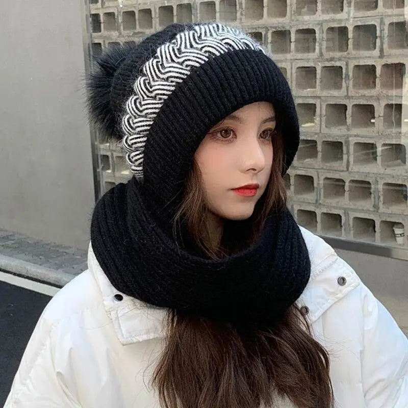 Winter Warm Beanies Hat Scarf