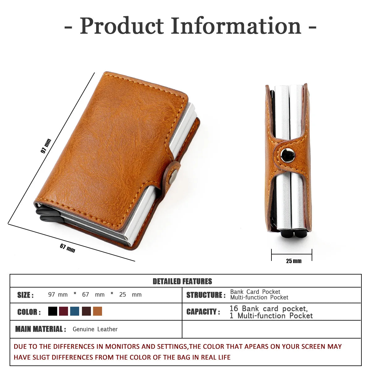 Custom RFID Blocking Wallet Credit Card Holder Leather