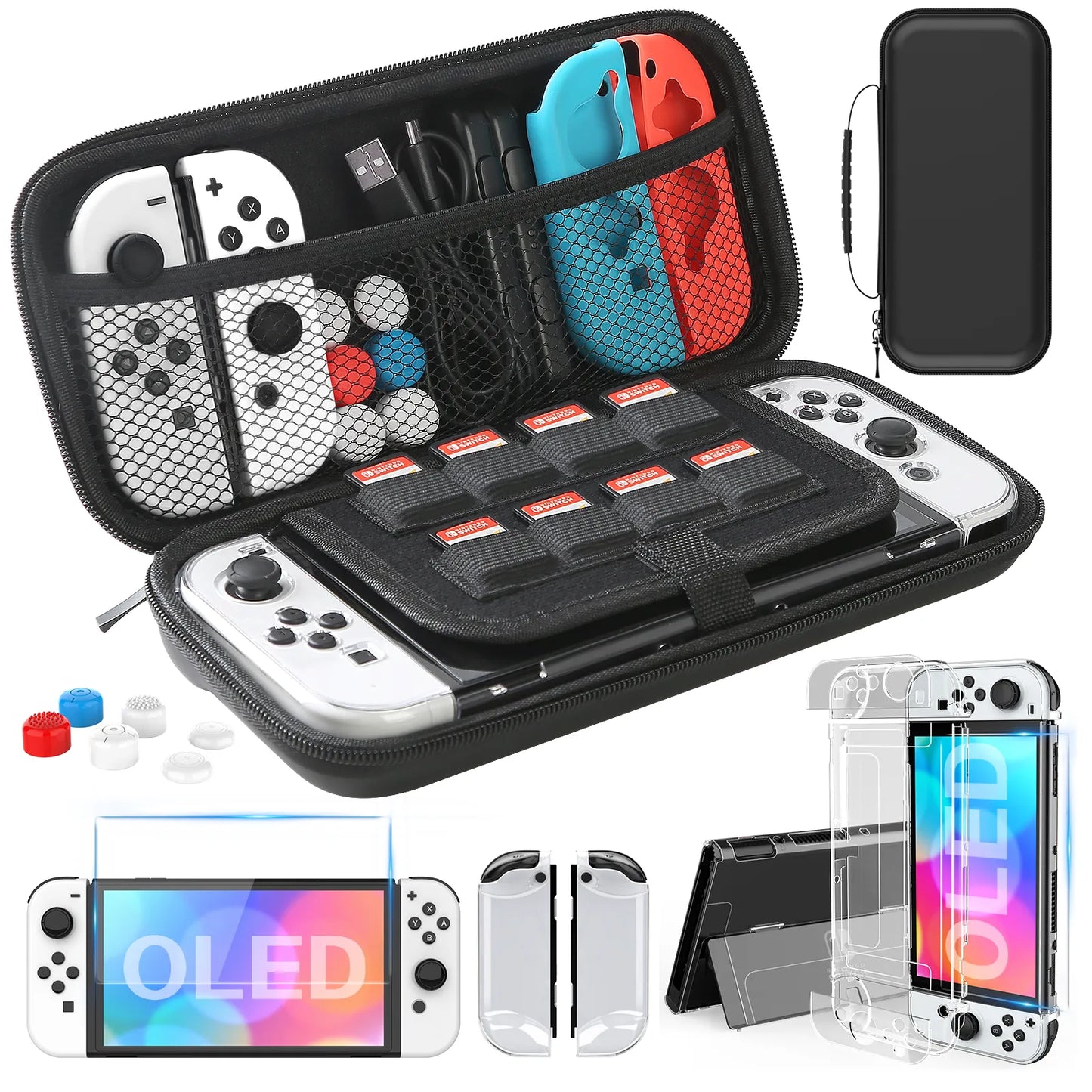 Switch OLED Model Carrying Case 9 in 1 Accessories