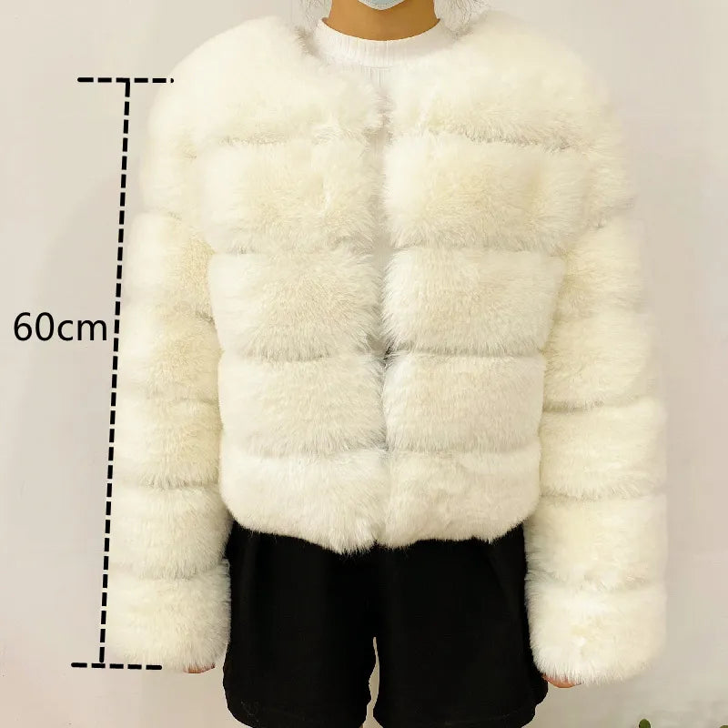 Women Faux Fur Coat Autumn Winter High Quality