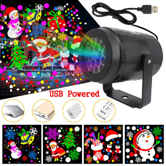 USB Power Snowflake Christmas Projector LED