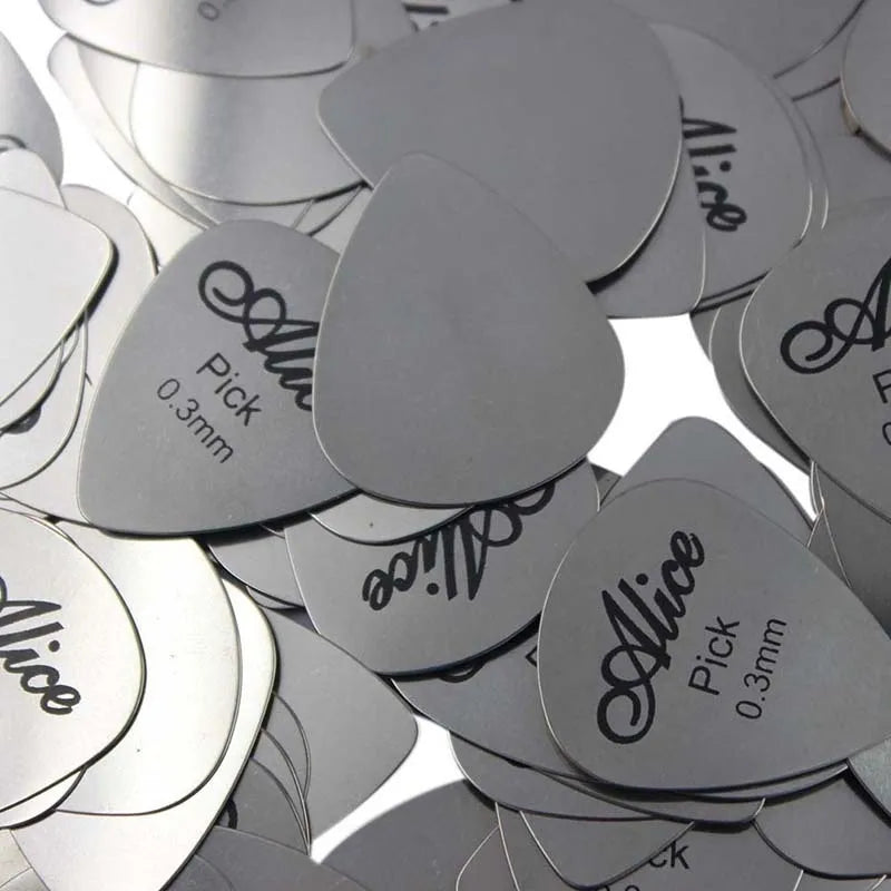 5/10Pcs Metal Guitar Pick 0.3mm Thin Durable Silver