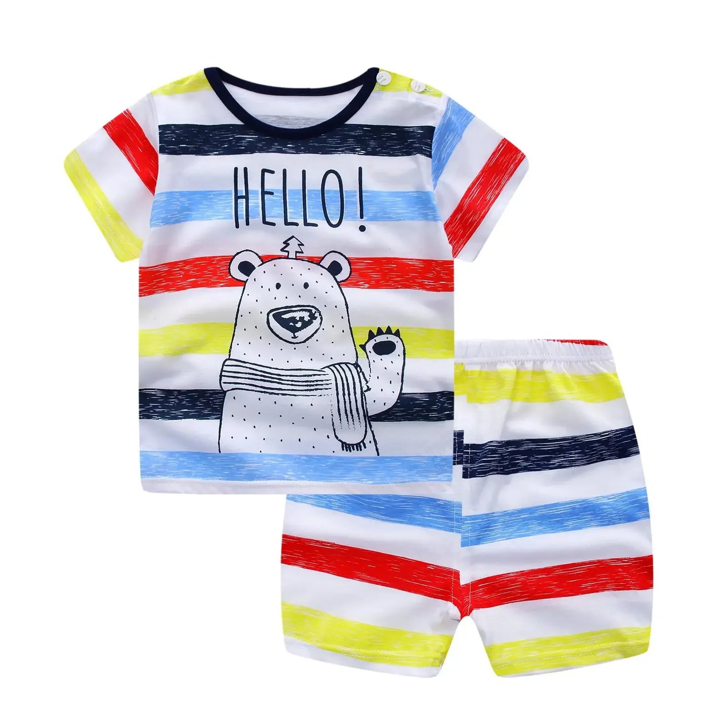 Brand Cotton Baby Sets Leisure Sports Boy T-shirt + Shorts Sets