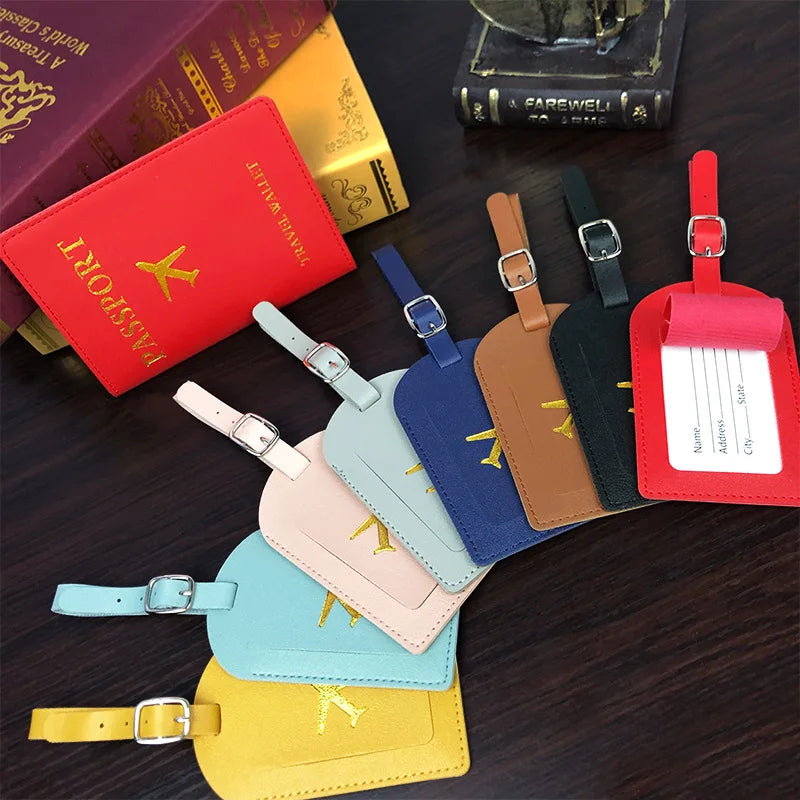 1PC PU Leather Luggage Tag Suitcase Identifier Label Baggage