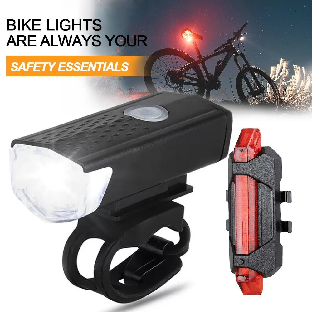 USB Rechargeable Bike Light Set Front Light