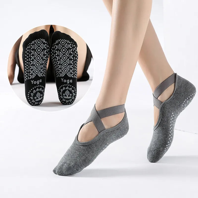 Bandage Yoga Socks for Women Pilates Ballet Dance Cotton Socks