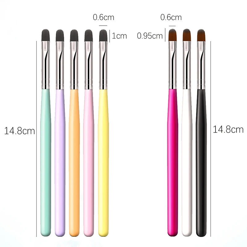 1-9PCS Nails Art Brush Pen 3D