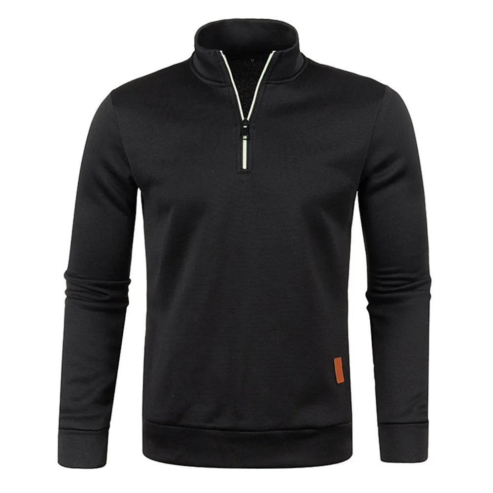 Men Sweatshirts Spring Thicker Pullover Half Zipper