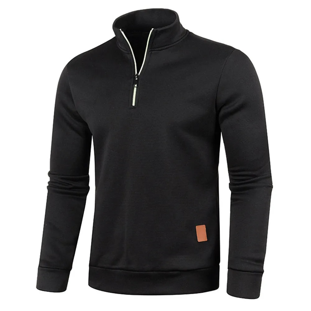 Men Sweatshirts Spring Thicker Pullover Half Zipper