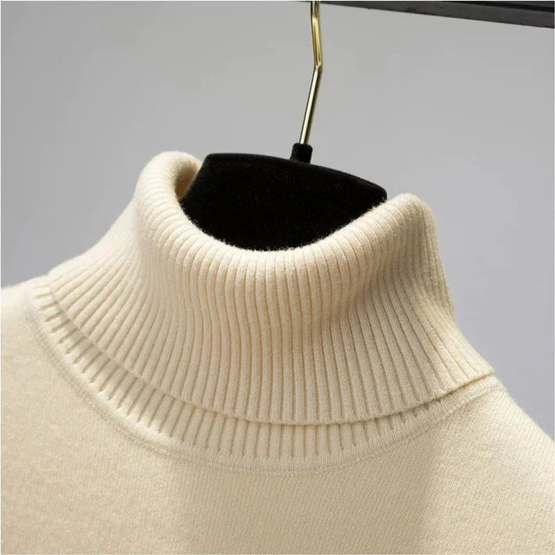 Turtleneck Winter Sweater Elegant Lined Warm Sueter