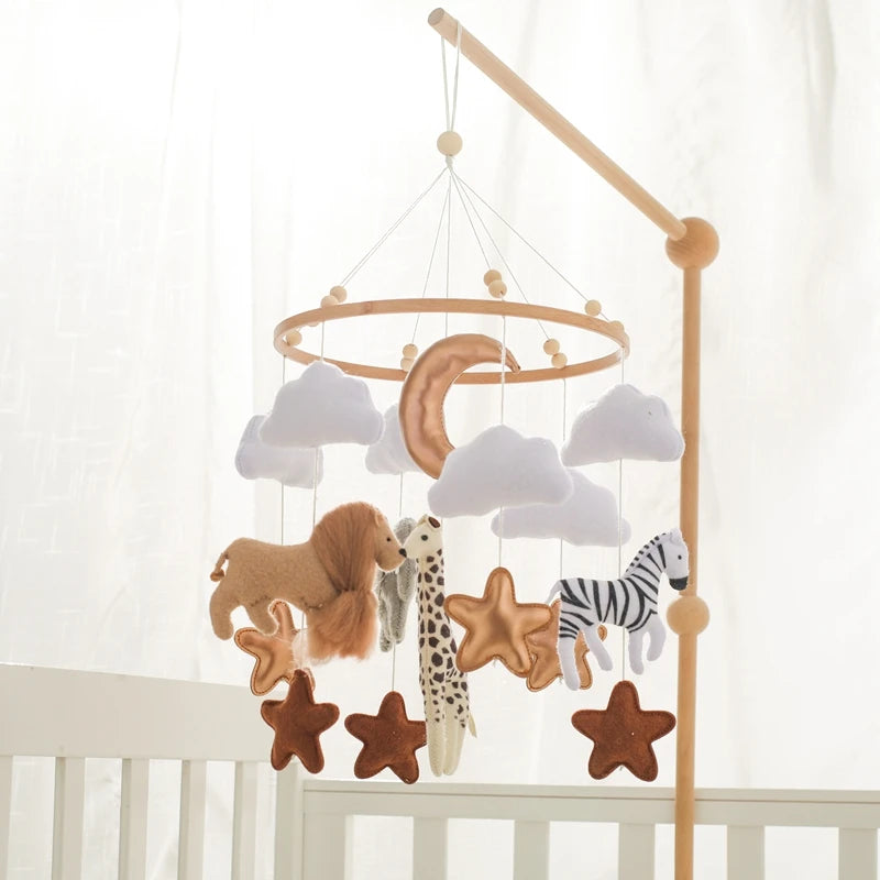 Crib Mobile Bed Bell Wooden Baby