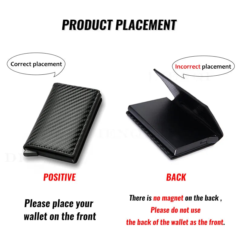 Custom Card Holder Rfid Black Carbon Fiber