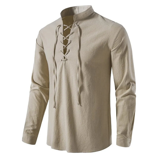 Men's Casual Blouse Cotton Linen Shirt